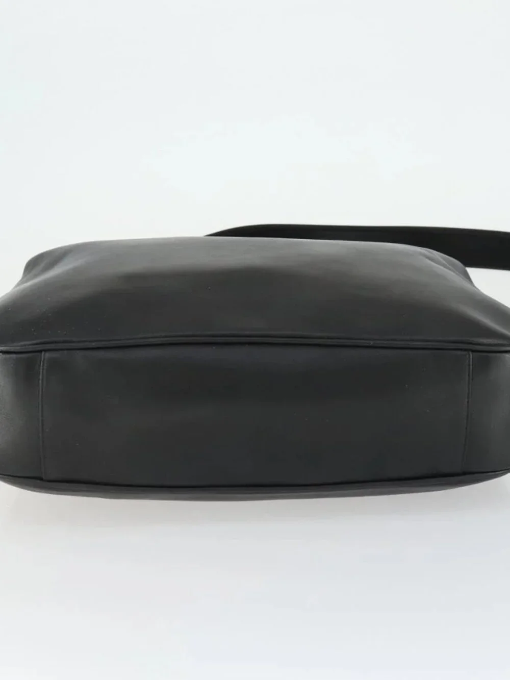 GUCCI Bamboo Shoulder Bag Leather 2way Black Gold 001 1577 Auth 166021